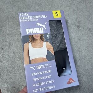 Puma Women's S Seamless Sports Bra Grey Black a2156